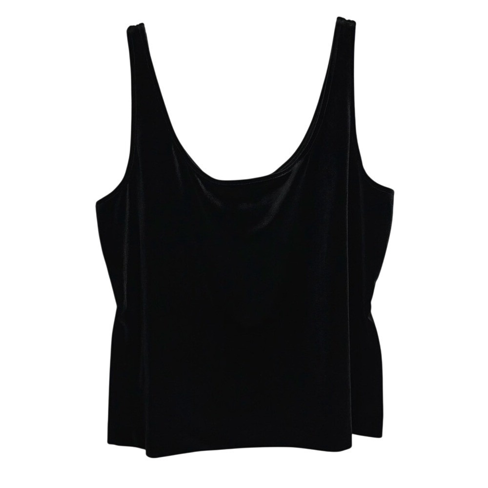 Alex Evenings Black Velvet Tank Top Camisole Whimsygoth 90's Going Out Luxury XL